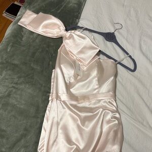 Elegant Cream Satin Wedding Dress